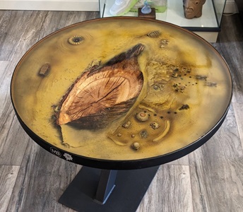 Star Wars Landschaft Tatooine und Kampfszene. ATAT, X-Wing, 3D Modelle gegossen in Tisch. Landschaft Wüste und Effekte.  Epoxy Table Star Wars Tisch